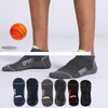 High quality black cotton socks for men custom logo non slip football sports ankle grip socks