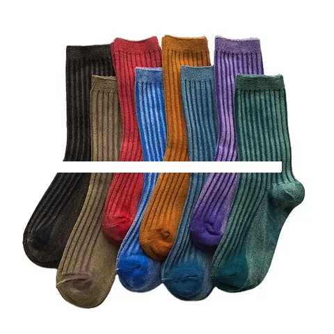 China Custom organic cotton blended men s and women s plain long thick sports fashion socks