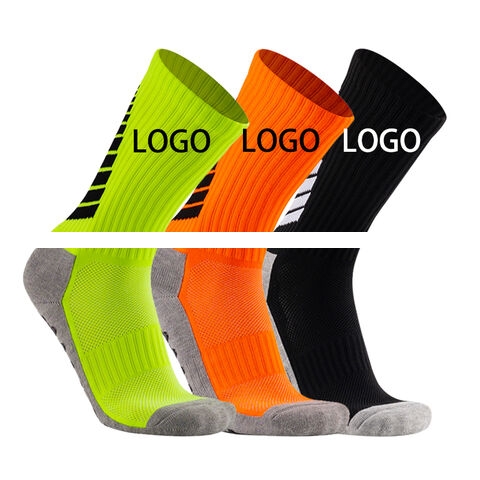 Factory Made Sporty Crew Socks Casual Anti Slip Logo High Elastic Breathable Football Socks Free Size for Everyone