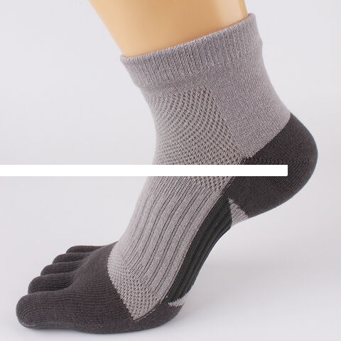 High Quality Custom crew spandex toe separator socks athletic women toe socks five toe finger socks