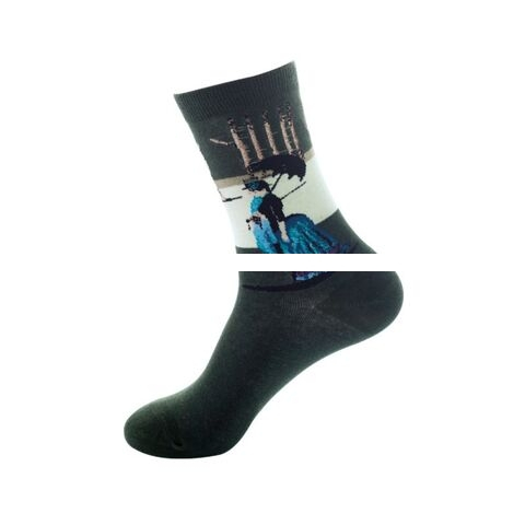  New Style Fashion Top Quality Oil Painting Sport Socks Free Custom Jacquard Design Socks