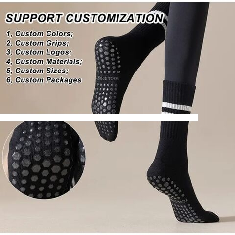 Green stripe yoga five finger socks anti slip anti friction custom Pilates socks professional custom logo