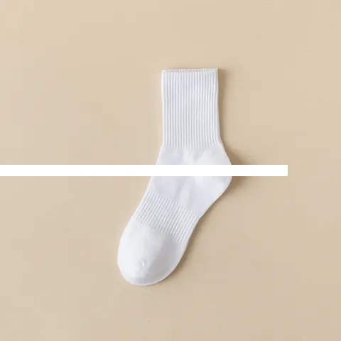 Wholesale custom logo cotton socks ribbed solid color men crew sport socks