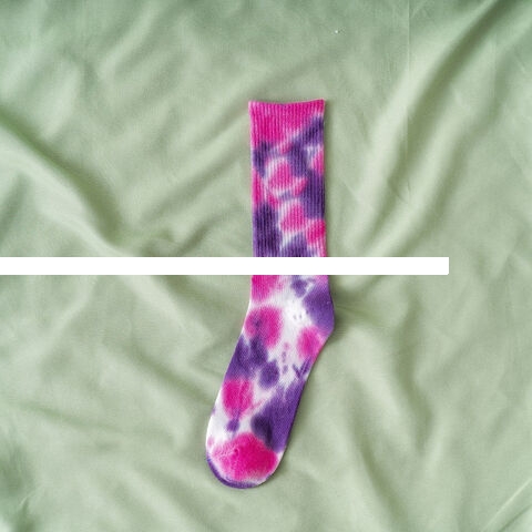 New Design Tie Dye Cotton Socks Street Trend Fashion Sports Socks Gradient Color Personality Socks