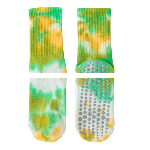 Spring And Summer Tie Dye Socks Pure Cotton Non slip Yoga Grip Socks Fitness Sports Socks