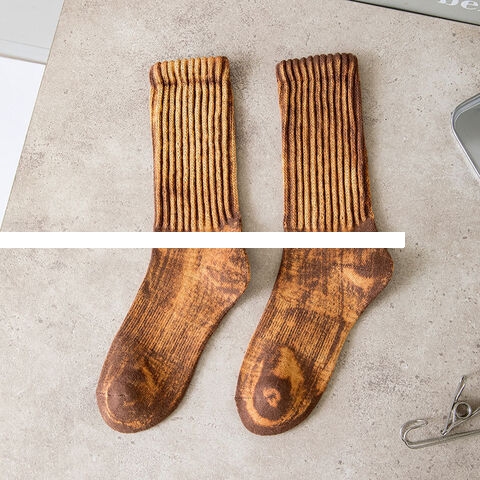 Autumn And Winter Vintage Cargo Wind Faded Women s Socks Towel Bottom Couple Sports Socks Pile Pile Socks
