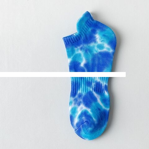 Korean Color Sports Socks Tie Dye Men s Short Socks Shallow Mouth Low Top Non slip Custom Socks