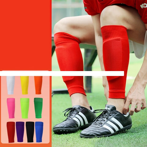 Custom Adults Children Elastic Shin Multi Colour Options Guard Socks Soccer Shin Pad Socks Slip Guard Stay Sleeves For Football