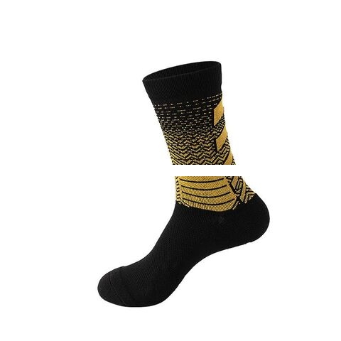 Men s gradient color high cut sweat wicking anti slip breathable sports socks