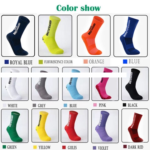 Sport team club custom logo sport socks anti slip breathable football training grip cotton socks