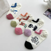 Children′s Summer Boat Socks Korean Cartoon Yuanbao Socks Color Blocking Silicone Anti-Falling Heel Invisible Socks