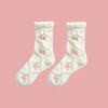 White Socks Women′s Medium Spring and Summer Thin High-Value Cute Lace Japanese Jk Simple Thigh High Socks