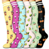 Dropshipping Colorful Fancy Knee High Running Sport Nursing Compression Socks for Men