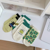 Socks Women′s Straight Board Short Socks Summer Thin Japanese Sweet College Style Green Black Rabbit Flower Cotton Socks