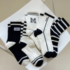 Socks Women′s MID-Calf Socks Black White Ins Striped Women′s Socks Alphabet Sports Street Tide Socks