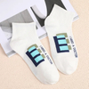 Socks Men′s Spring and Summer Trendy Sports Short Socks College Style Student Boat Socks Knitted Printed Korean Hundred Low Socks
