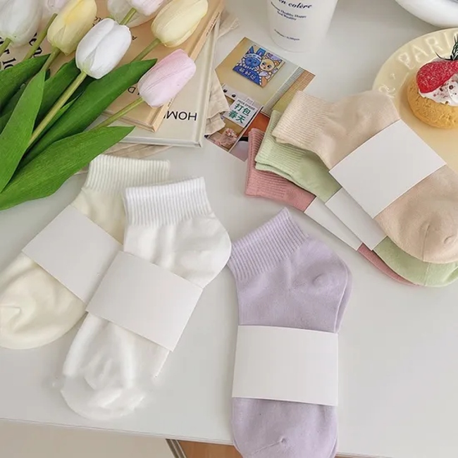 New Candy Colored Flower Embroidered Pile Socks Women Cotton Socks