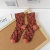 Spring Section Sweat Anti Oduor Breathable Trend Retro Palace Style Small Flower Three-Dimensional Embossed Casual MID-Calf Socks