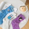 Socks Women′s Spring and Summer New Cartoon Character Graffiti Stripes Girls Wind Kasi Middle Cylinder Socks Cool Skin Transparent Glass Stockings Socks
