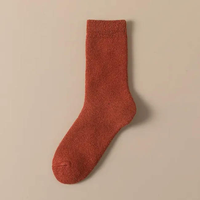 Attractive Multi-Color Solid Pattern Men Warm Long Wool Socks for Daily Wear