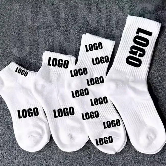 Custom Design Logo for Men Crew Low MOQ Order Bamboo Cotton Black Man Sport Sock