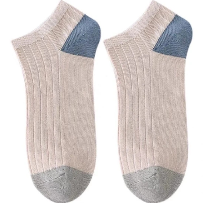 Summer Casual Business Stripes Thin Shallow Mouth Invisible Ankle Cotton Grip Socks