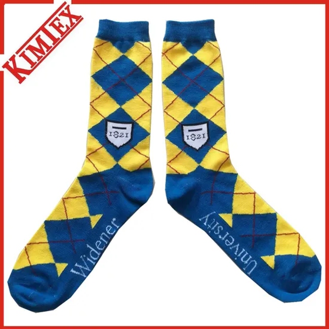 Wholesale Custom Combed Cotton Happy Crazy Stripe Business Dress Crew Men Socks