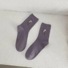 New Candy Colored Flower Embroidered Pile Socks Women Cotton Socks
