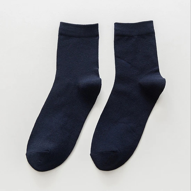 Autumn Winter Large Size 10o% Cotton White Black Gray Work Long Men′s Grip Socks