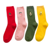 Cute Cartoon Fruit Print Banana Cherry Peach Girls Socks Korean Embroidery Funny Long Socks