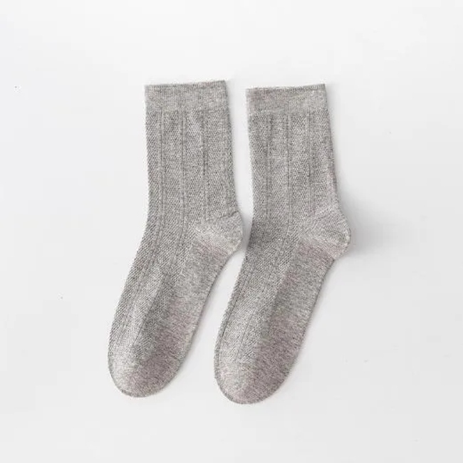 Men′s Solid Cotton Bamboo Viscose Casual Socks Uniform Office Business Leisure Socks for Man
