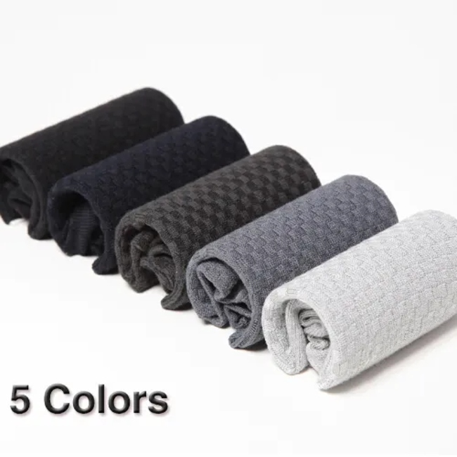 Solid Color Double-Needle Men′s MID-Tube Business Sports Socks