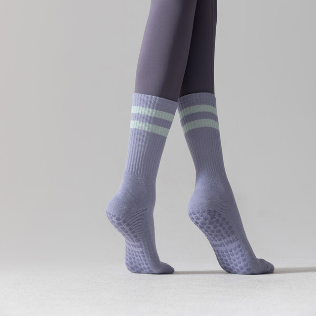 bulk buying Yoga Terry Cotton Socks Thickened Silicone Non-slip Mid-calf Pilates Socks Floor Socks Women Indoor Dance Fitness 