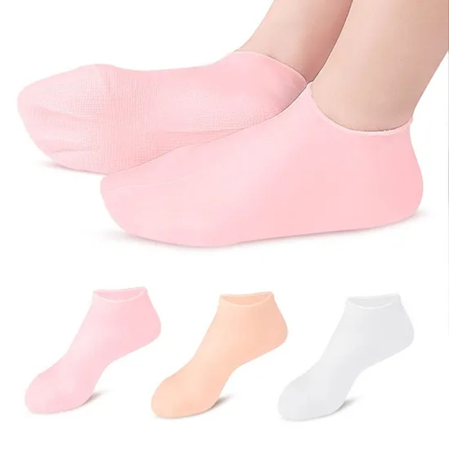Silicone Socks for Women, Moisturizing Foot Socks, Soft Gel Socks, Aloe Socks, Women SPA Pedicure Socks for Repairing Dry Fee