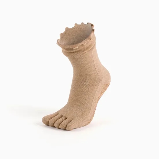 Professional Yoga Lace MID-Half Sports Anti-Slip Compression Floor Five Finger Socks