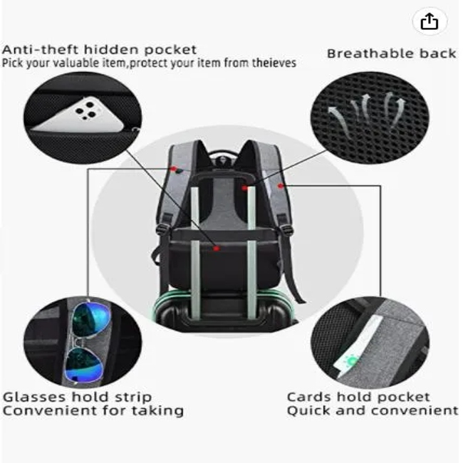 Laptop Backpack College Student Bookbag Business Travel Computer Bag Waterproof