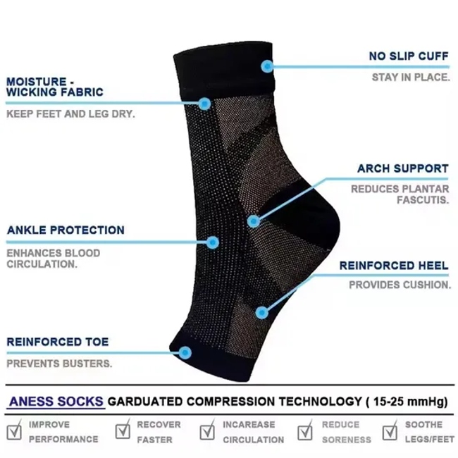 Sports Women Outdoor Fitness Compression Jump Rope Ankle Elastic Cycling Socks