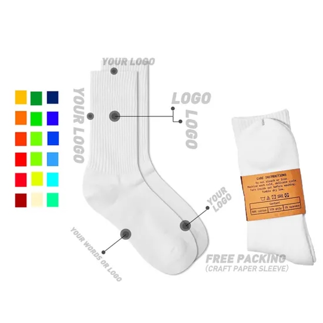 AI-MICH Custom Logo Uron Free Packing High Quality Custom Crew Sports Socks
