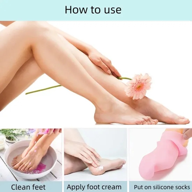 Silicone Socks for Women, Soft Gel Socks, Aloe Socks, Moisturizing Foot Socks, Women′s SPA Pedicure Socks for Repairing Dry Feet