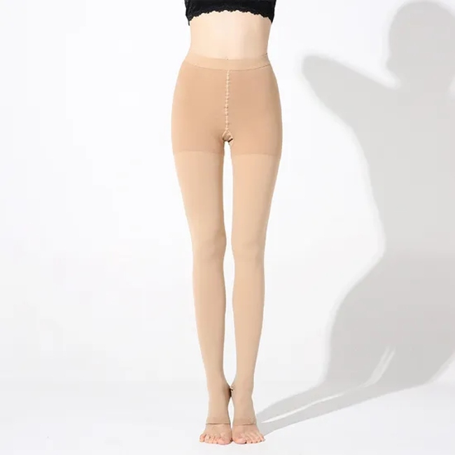 Ticare B Grade Compression Pantyhose Toe Open 0-28mmhg Waist High Compression Medical Socks