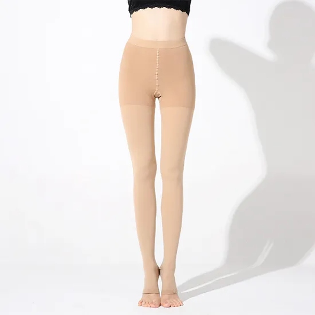 Ticare B Grade Compression Pantyhose Toe Open 0-28mmhg Waist High Compression Medical Socks