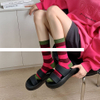 Custom Rose Pink Crew Socks Red Girl Diamond Socks Comfortable Double Needle Women s Socks