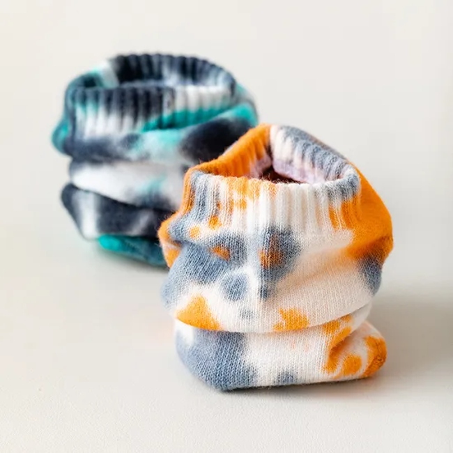Comfortable Cotton Compression Socks with Trendy Tie Dye Design