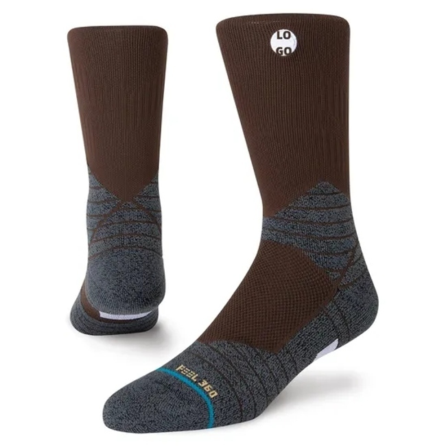 Custom Design Icon Super Durable Comfortable Grip Compression White Knitted Basketball Socks