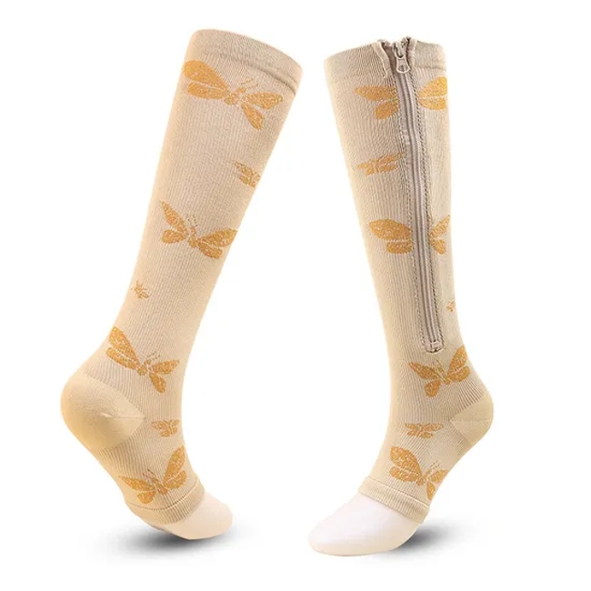 Hot Selling Customized Pattern Funny Compression Socks Wholesale Price Unisex Knee High Sports Stockings
