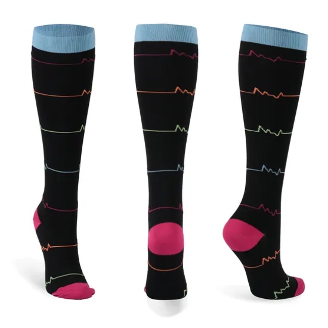 Breathable Nurse Christmas Halloween Compression Socks Custom Logo Cozy Cute Anti Slip Sport Compression