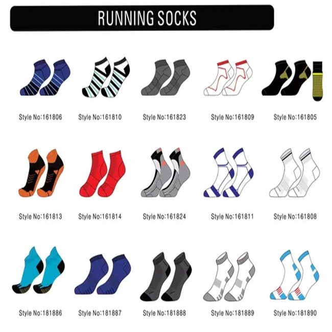 Custom Wholesale Cheap Men Sport Polyester Cotton Crew Grip Anti-Slip Compression Fashion Printed Jacquard Knitted Ankle Long Basketball Football Soccer Socks