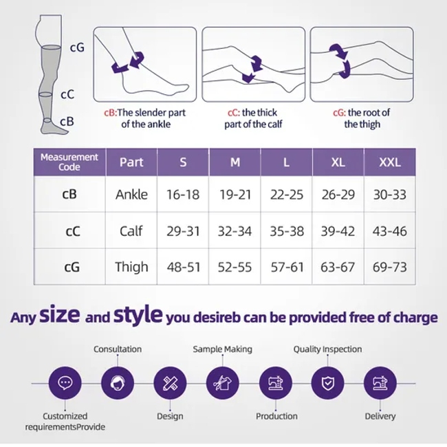 Wholesale Post Op Recovery Socks High Compression Socks Support Therapeutic Graduated Shapewear Socks Medical Grade 2 MID-Calf-Length Socks with Toe Exposed