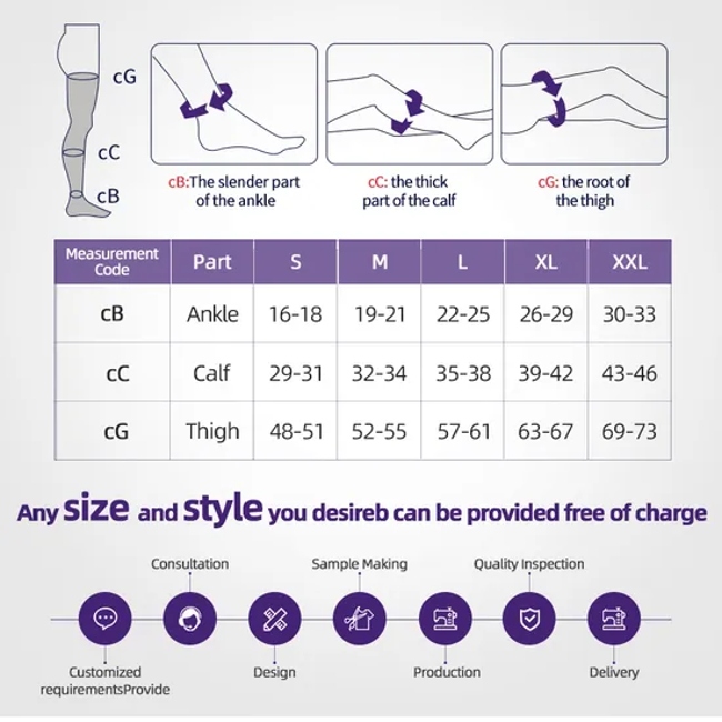 Wholesale Post Op Recovery Socks High Compression Socks Support Therapeutic Graduated Shapewear Socks Medical Grade 2 MID-Calf-Length Socks with Toe Exposed