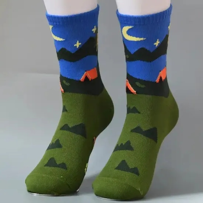 Mens Funny Cotton Crazy Socks Novelty Crew Compression Running Golf Socks